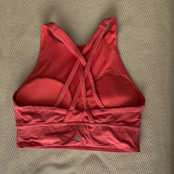 PREOWNED LULULEMON PINK HIGH NECK ENERGY SPORTS BRA. SIZE 8,EXCELLENT CONDITION - Picture 3 of 5